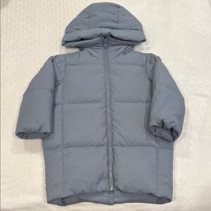 Zara Kids Blue Gray Down Filled Puffer Coat